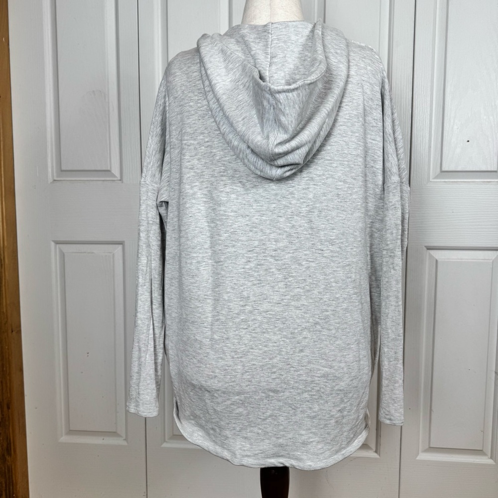 Athleta Soft Gray Draped Long Sleeve Sweatshirt - Picture 5 of 8
